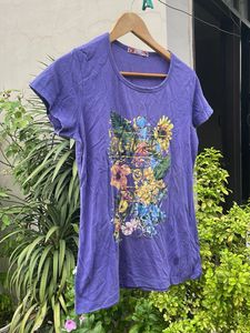 Purple Graphic Print T-Shirt
