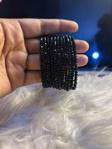 Elegant Black Beaded Bracelet Set