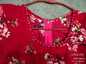Red Floral Print Maxi Dress