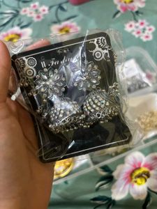 Oxidised Silver Jhumka Earrings 🤍🧿