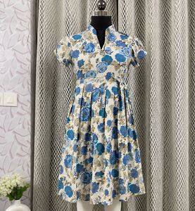Vintage Blue Floral Dress