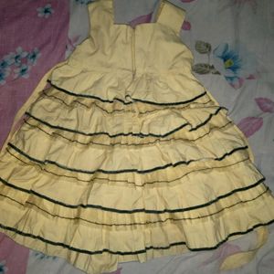 2 Year Kid Frock With Set Cap, Good Condition