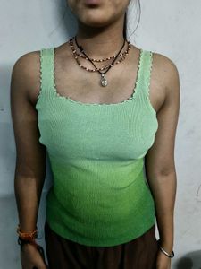 Green Ombre Knit Tank Top