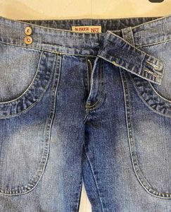 cowboy off centre buttoned y2k flared jeans