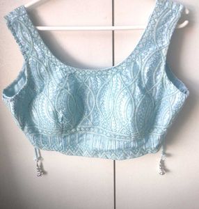 Beautiful Light Blue Chikankari Lehenga Set