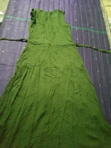 Elegant Olive Green Ethnic Gown