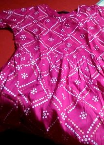 Beautiful Pink Printed Kurti/Top