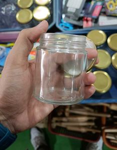 1 piece Glass Jar with Golden Lid