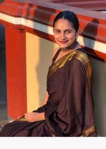 Elegant Brown Saree with Golden Border