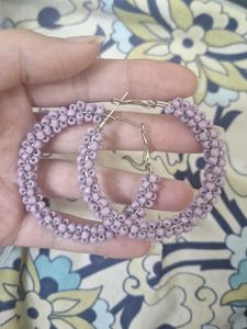 Beaded Hoop Earrings