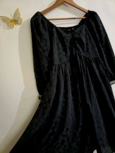 Chic Black Puff Sleeve Mini Dress(FIXED PRICE)