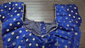 Elegant Navy-Mint Silk Saree with  blouse