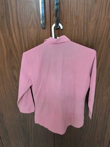 Office wear - Pink Collared Button-Up Shirt