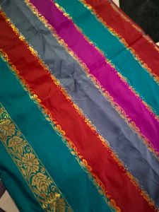 Multi Clr Pattu Saree