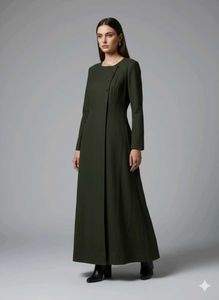 Elegant Olive Green Maxi Dress
