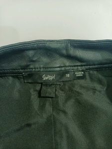 Plus Size Black Faux Leather Mini SkirtnWaist 40"