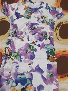 Vibrant Abstract Print Short Sleeve Dress