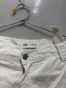Zara Off-White Cargo Pants