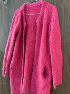 Fuzzy Pink Cardigan