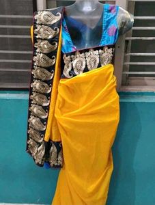 yellow wedding saree
