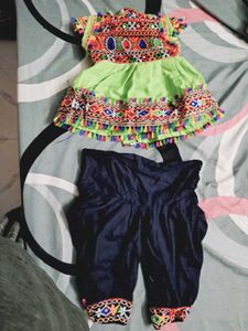 Vibrant Embroidered Choli and Dhoti Set
