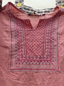 pink embroidered kurta