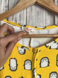 Yellow Penguin Pajama Onesie