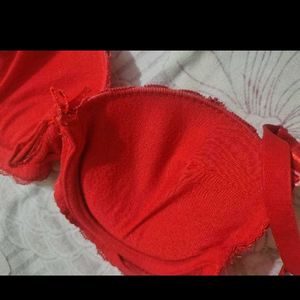 Bridal Red Lace Push-Up padded Bra net