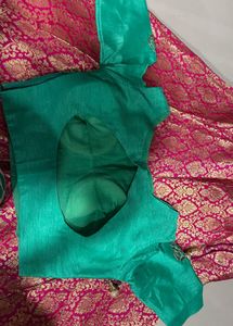Elegant Green and Pink Silk Legenga Choli