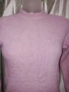 Fuzzy Lavender Turtleneck Sweater