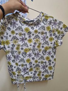 Floral Butterfly Crop Top