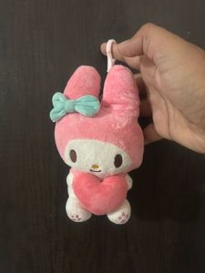 cute Sanrio My Melody plush keychain featuring