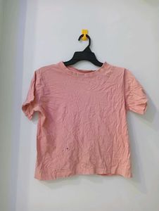 Peach Cropped T-Shirt