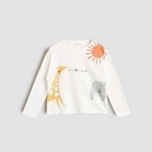 Cute Giraffe & Elephant Long Sleeve Top