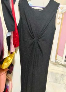 Sparkly Black Knot Detail Dress