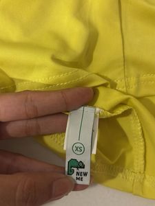 YELLOW halter neck top with metal detailing