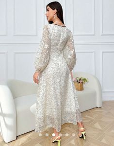 Sheer polka dot maxi dress