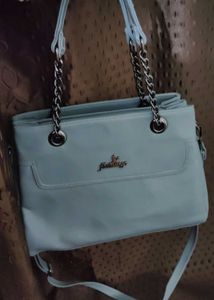 Sky Blue Chain Shoulder Bag