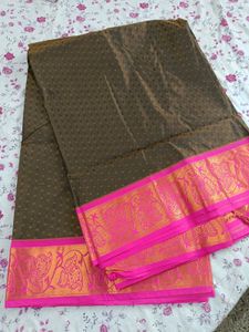 Elegant unique color Saree with Pink Border