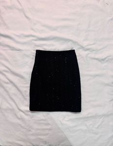 Black Sequin Mini Skirt