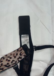 GUESS Leopard Print Bra with Lace Details