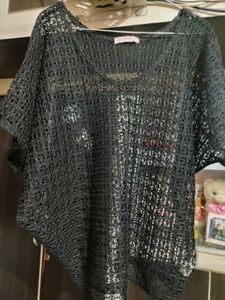 Black Sheer Knit Top