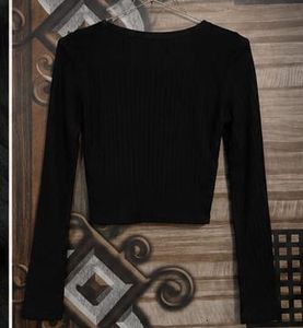 Black V-Neck Crop Top