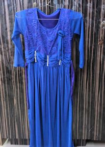 Elegant Blue Lace Dress