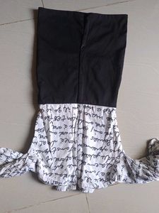 Chic Black and White Script Dress
