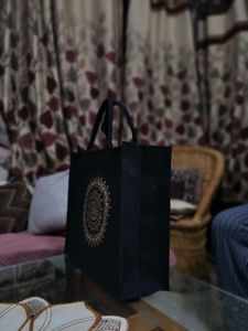 BEAUTIFUL (Rangoli) CANVAS BLACK TOTE/GIFTING BAG