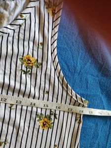 Striped Floral A-Line Dress