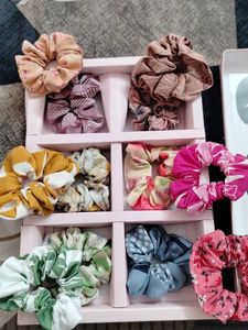 Set of 12 Printed Scrunchies