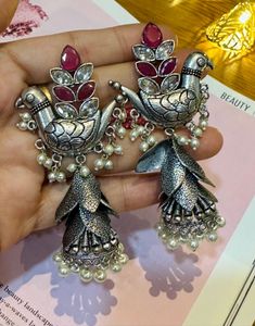 Designer Peacock Jhumka Earrings