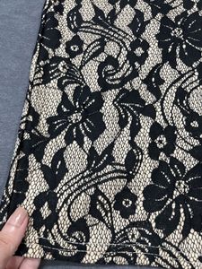 Beige &amp; Black Lace Strapless Bodycon Dress